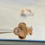¡®Loco¡¯CLOVER MEDIUM 1 MOTIFS GRAY MOP  DIAMOND EARRINGS