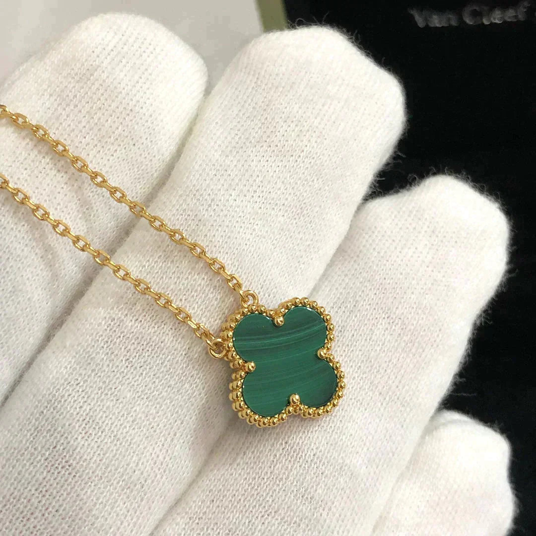 ¡®Loco¡¯CLOVER 15MM MALACHITE SINGLE FLOWER  NECKLACE