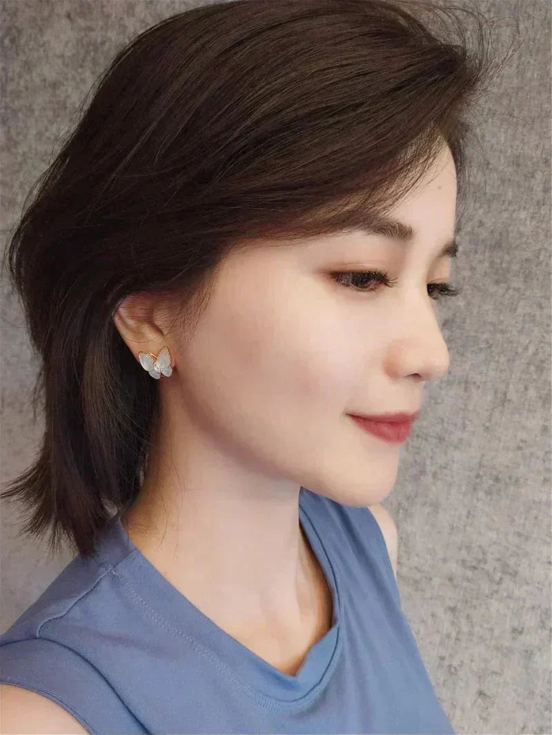 ¡®Loco¡¯BUTTERFLY MOP DIAMOND EARRINGS