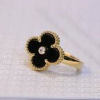 ¡®Loco¡¯CLOVER ONYX RING GOLD DIAMOND