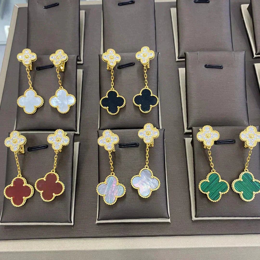 ¡®Loco¡¯CLOVER  2 MOTIFS  DIAMOND  EARRINGS (MULTIPLE CHOICESç´