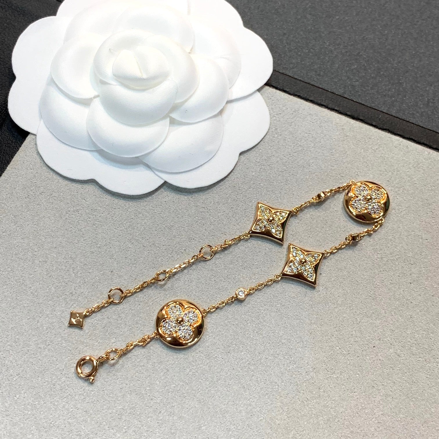 ¡®Loco¡¯STAR AND SUN 4 MOTIFS GOLD DIAMONDS BRACELET