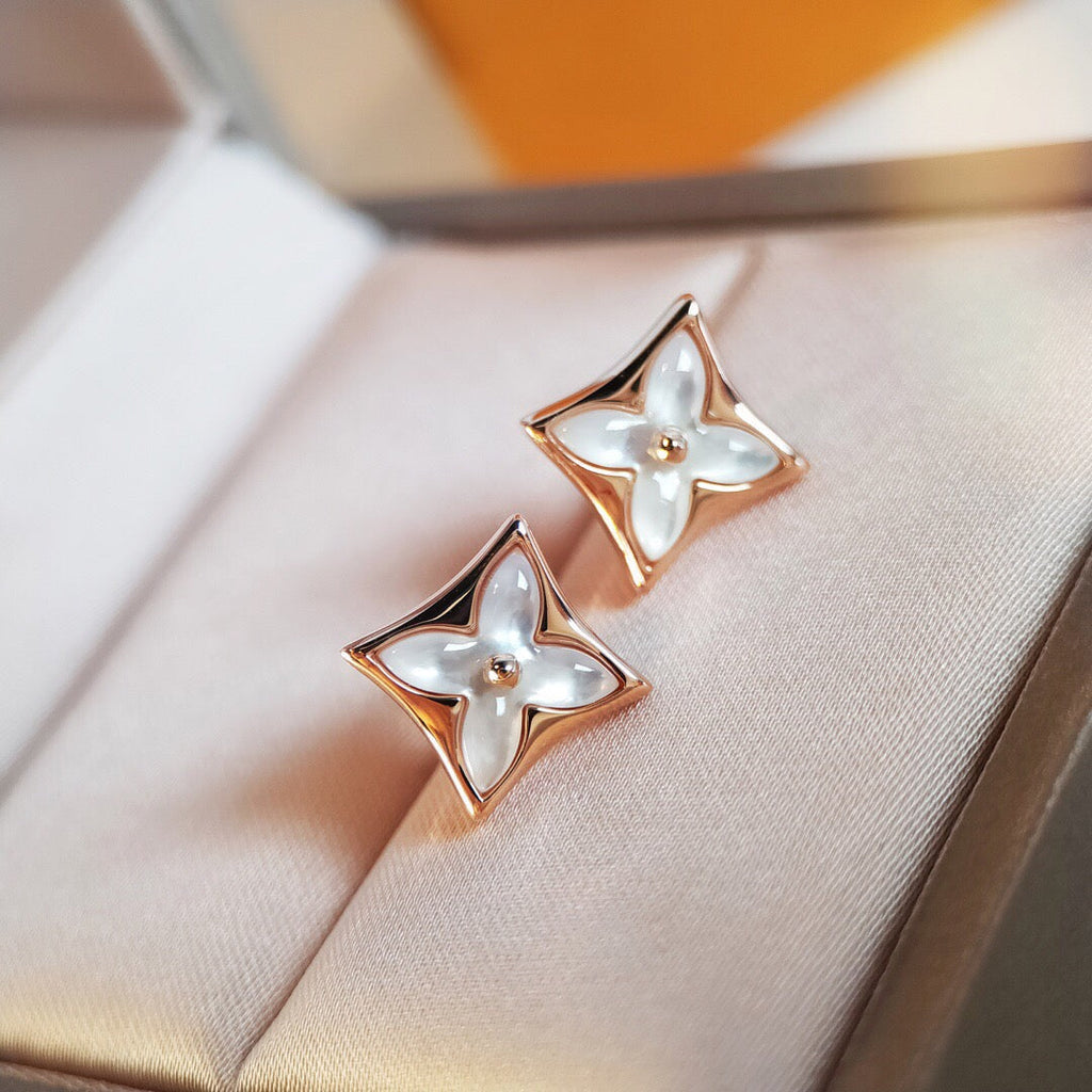 ¡®Loco¡¯STAR MOP PINK GOLD EARRINGS