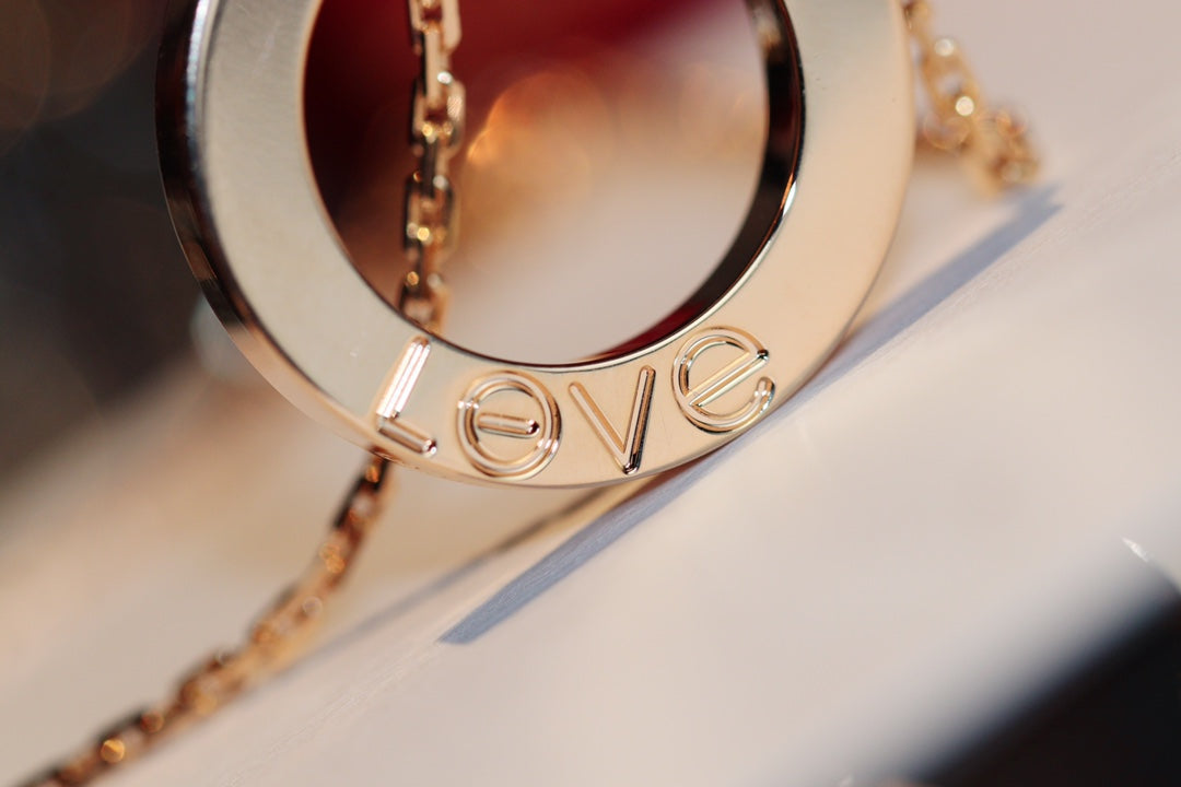 ¡®Loco¡¯LOVE NECKLACE 16MM 6 DIAMONDS PINK GOLD