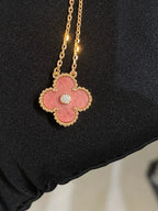 ¡®Loco¡¯CLOVER 15MM DIAMOND RHODONITE NECKLACE