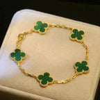 [Loco]New  CLOVER 5 MOTIF MALACHITE BRACELET COLLECTION
