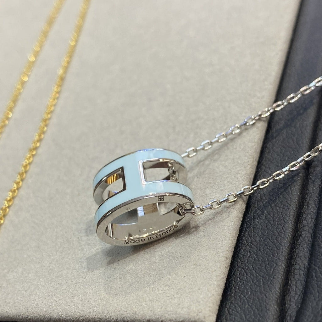 ¡®Loco¡¯POP H LIGHT BLUE NECKLACE