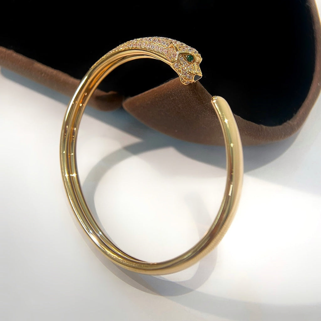 ¡®Loco¡¯PANTHERE GOLD DIAMOND OPEN BRACELET