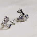 ¡®Loco¡¯CLOVER MEDIUM 1 MOTIFS  WHITE MOP EARRINGS SILVER