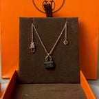 ¡®Loco¡¯CONSTANCE BLACK PEDANT PINK GOLD NECKLACE