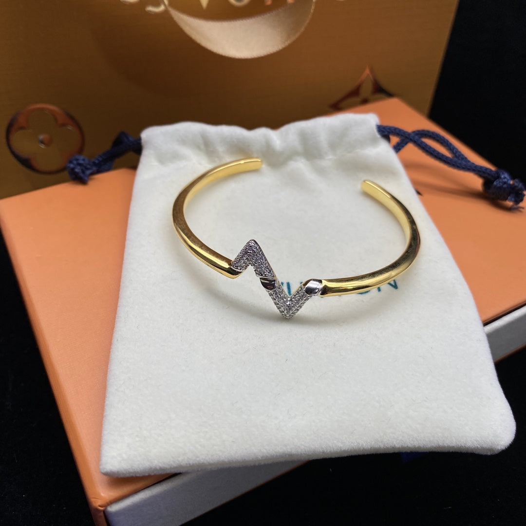 ¡®Loco¡¯VOLTE UPSITE DOWN DIAMOND GOLD OPEN BRACELET