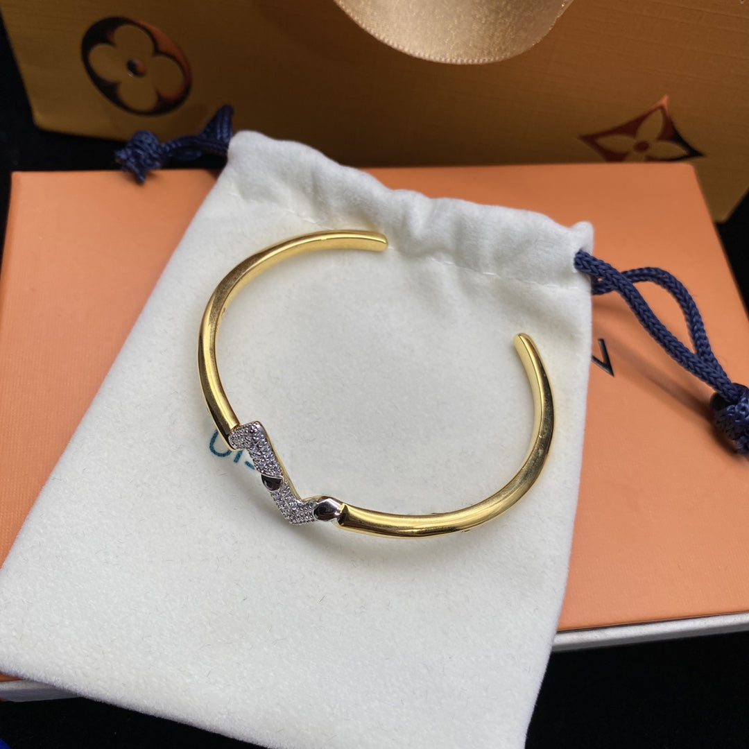 ¡®Loco¡¯VOLTE UPSITE DOWN DIAMOND GOLD OPEN BRACELET