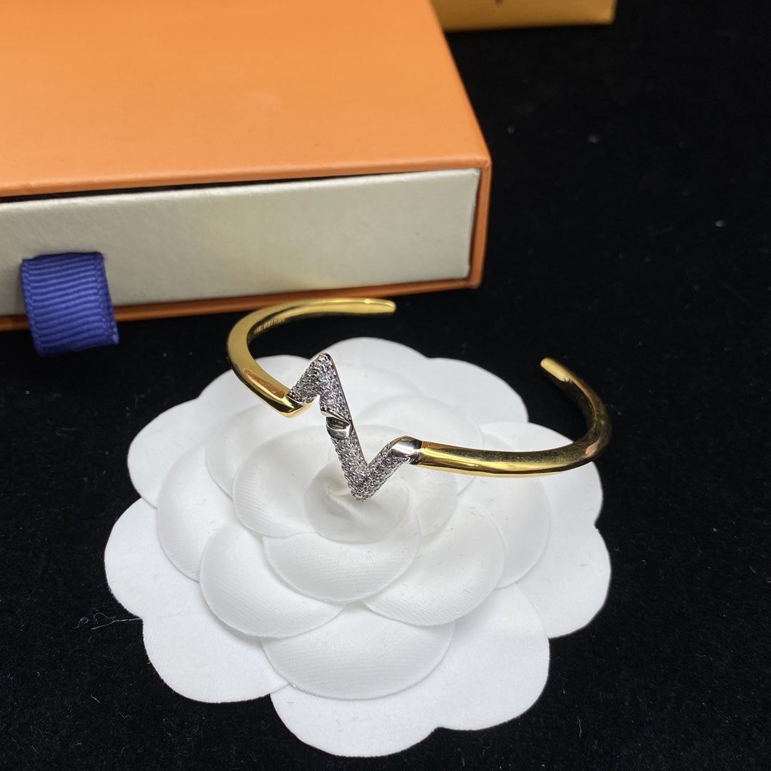 ¡®Loco¡¯VOLTE UPSITE DOWN DIAMOND GOLD OPEN BRACELET