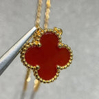 ¡®Loco¡¯CLOVER 15MM CARNELIAN SINGLE FLOWER NECKLACE