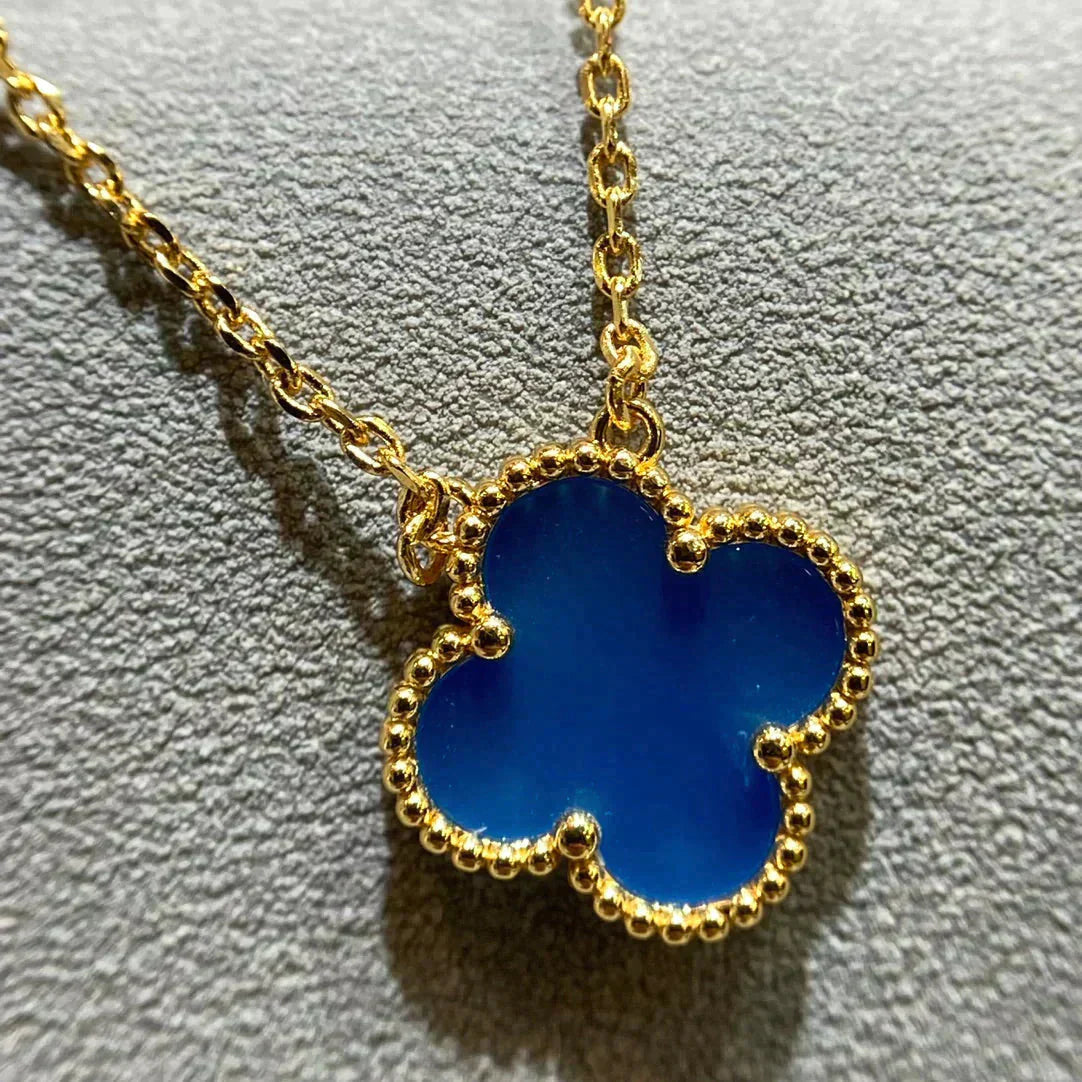 ¡®Loco¡¯CLOVER 15MM BLUE AGATE NECKLACE
