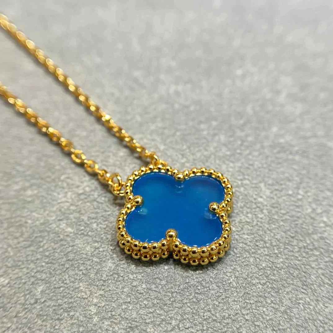 ¡®Loco¡¯CLOVER 15MM BLUE AGATE NECKLACE