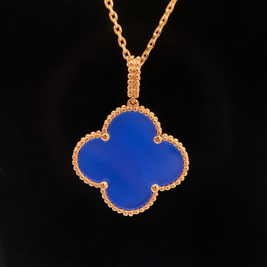 ¡®Loco¡¯CLOVER 25MM NECKLACE TURQUOISE ROSE GOLD