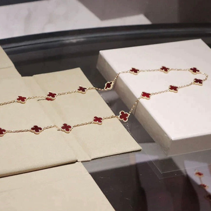 ¡®Loco¡¯CLOVER 20 MOTIFS CARNELIAN NECKLACE