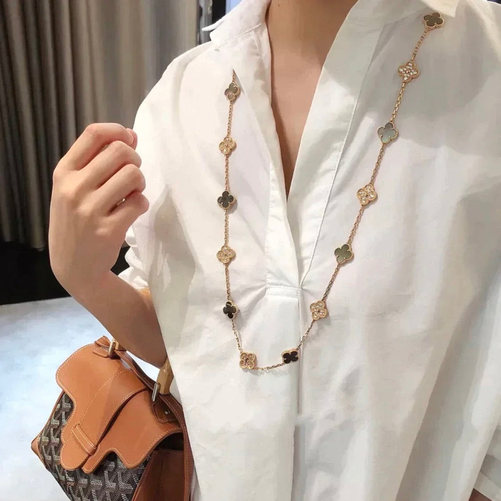 ¡®Loco¡¯CLOVER 20 MOTIFS DARK MOP DIAMOND  NECKLACE