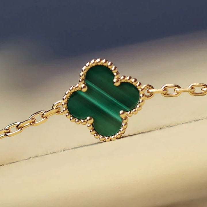 ¡®Loco¡¯CLOVER 20 MOTIFS MALACHITE DIAMOND NECKLACE