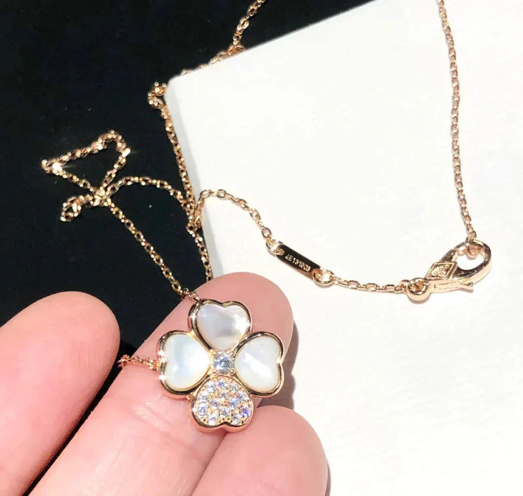 ¡®Loco¡¯CLOVER MOP DIAMOND ROSE GOLD NECKLACE