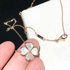¡®Loco¡¯CLOVER MOP DIAMOND ROSE GOLD NECKLACE