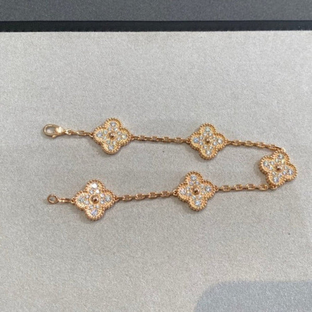 [Loco] New  CLOVER 5 MOTIF FULL DIAMOND BRACELET COLLECTION