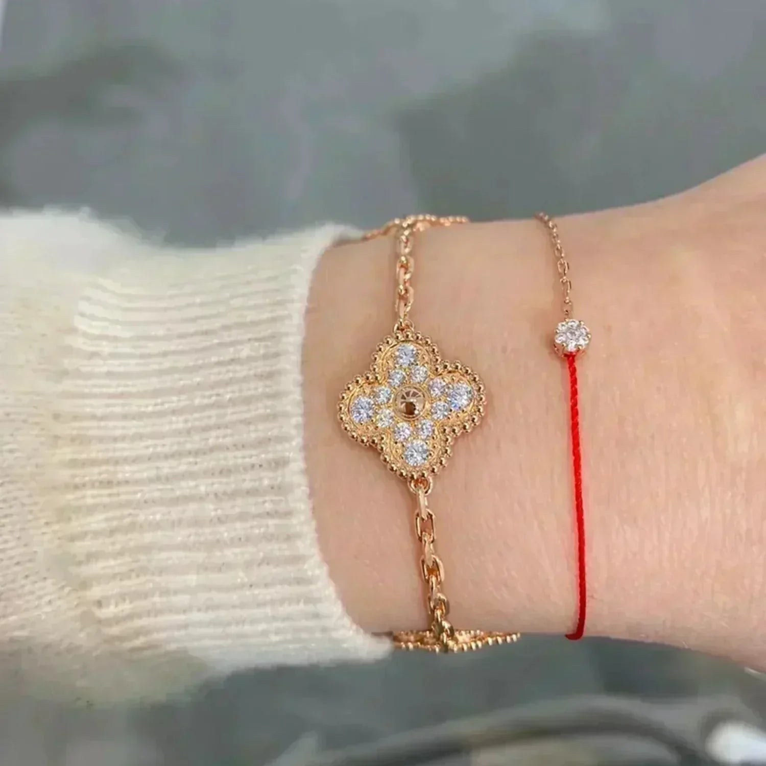 [Loco] New  CLOVER 5 MOTIF FULL DIAMOND BRACELET COLLECTION
