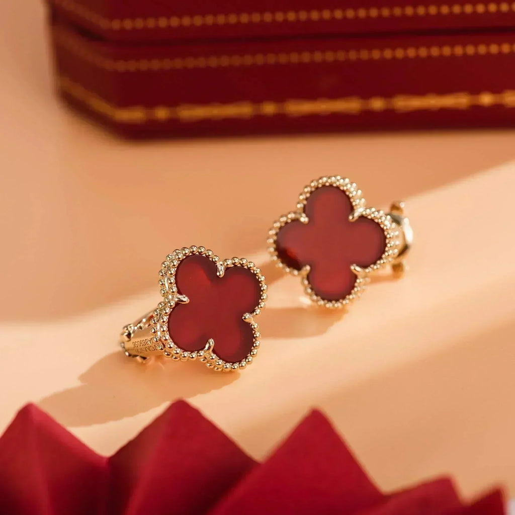 ¡®Loco¡¯CLOVER MEDIUM 1 MOTIFS CARNELIAN  EARRINGS