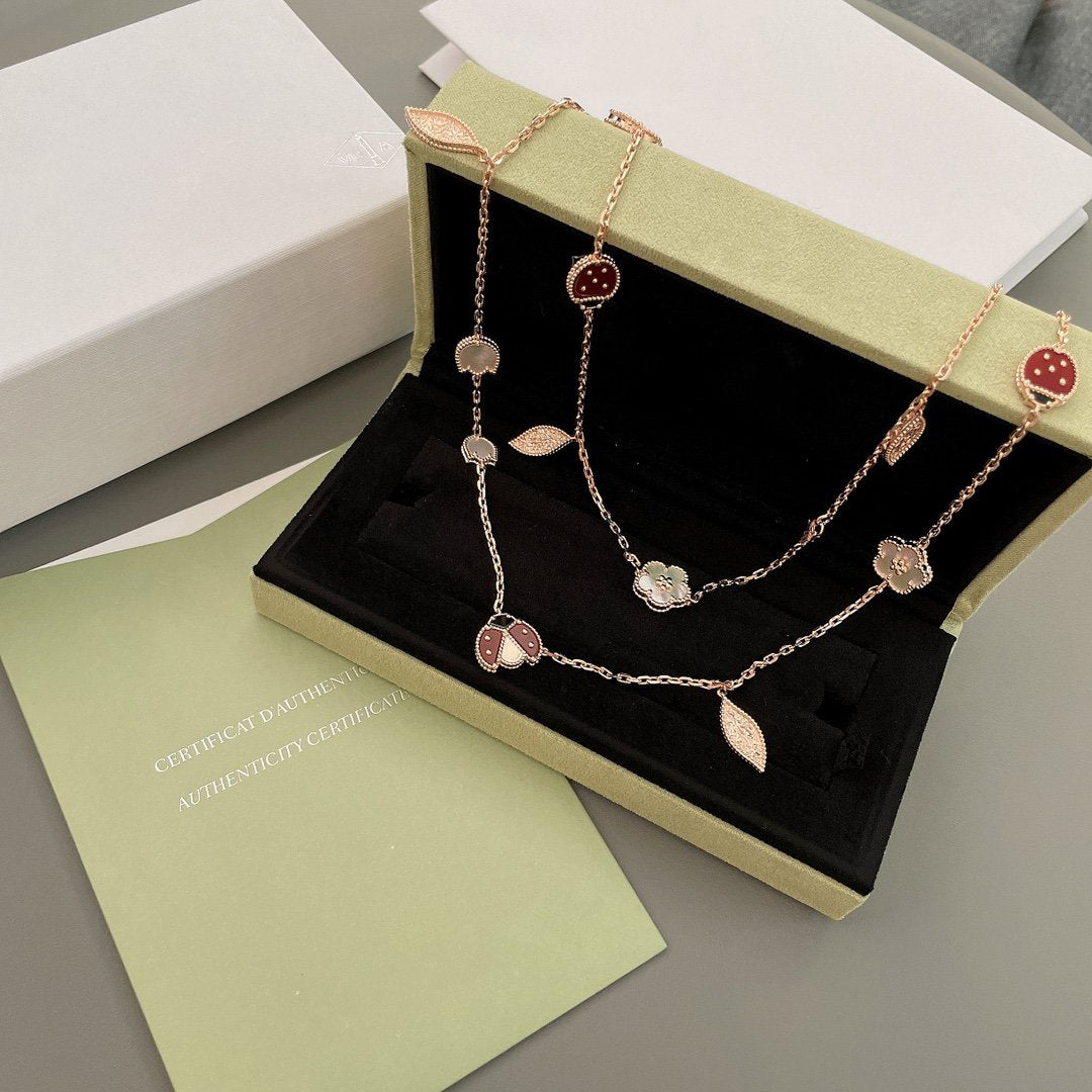 ¡®Loco¡¯LUCKY SPRING 15 MOTIFS ROSE GOLD NECKLACE