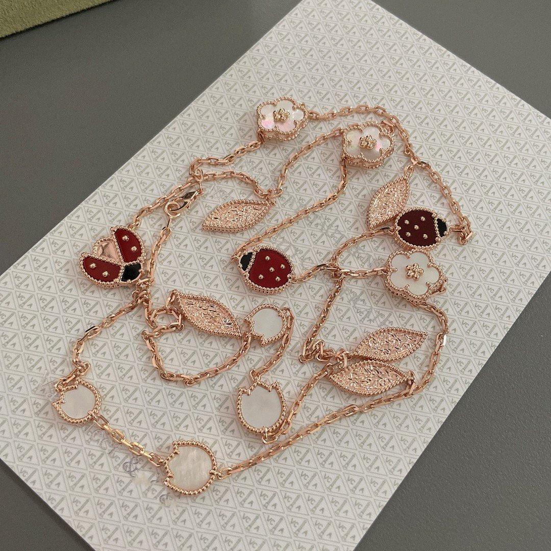 ¡®Loco¡¯LUCKY SPRING 15 MOTIFS ROSE GOLD NECKLACE