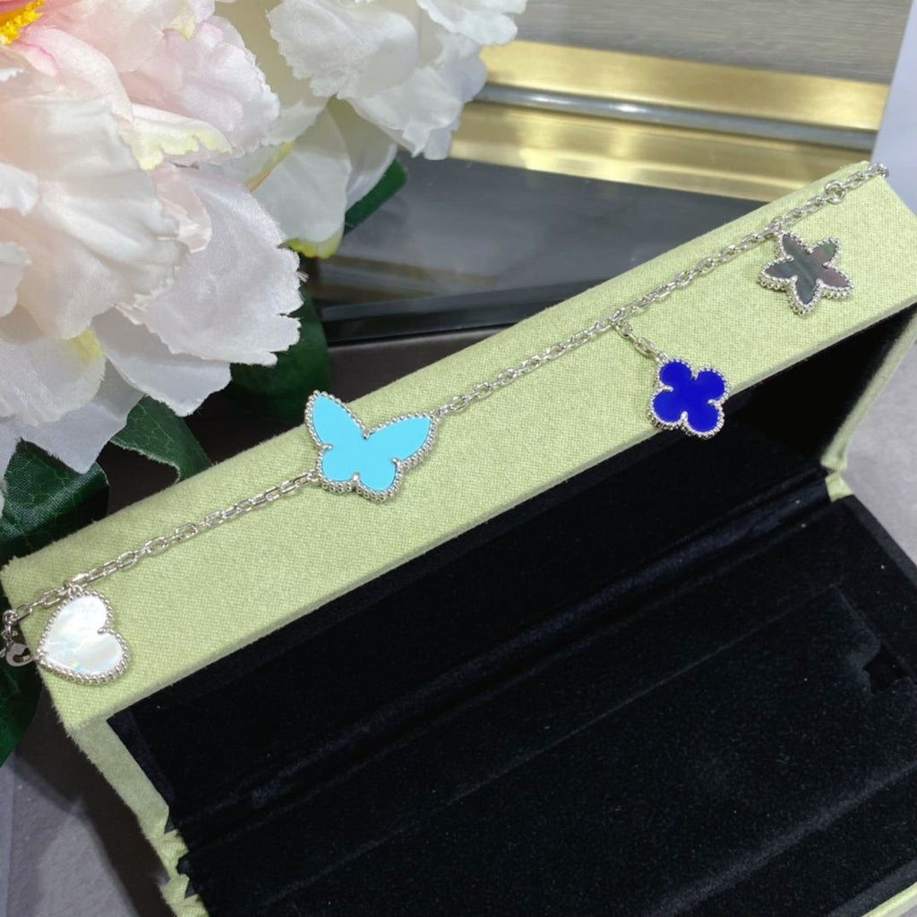 ¡®Loco¡¯LUCKY SPRING SILVER BRACELET 4 MOTIF