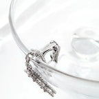 ¡®Loco¡¯CLOVER 2 MOTIFS  DIAMOND ONYX EARRINGS SILVER