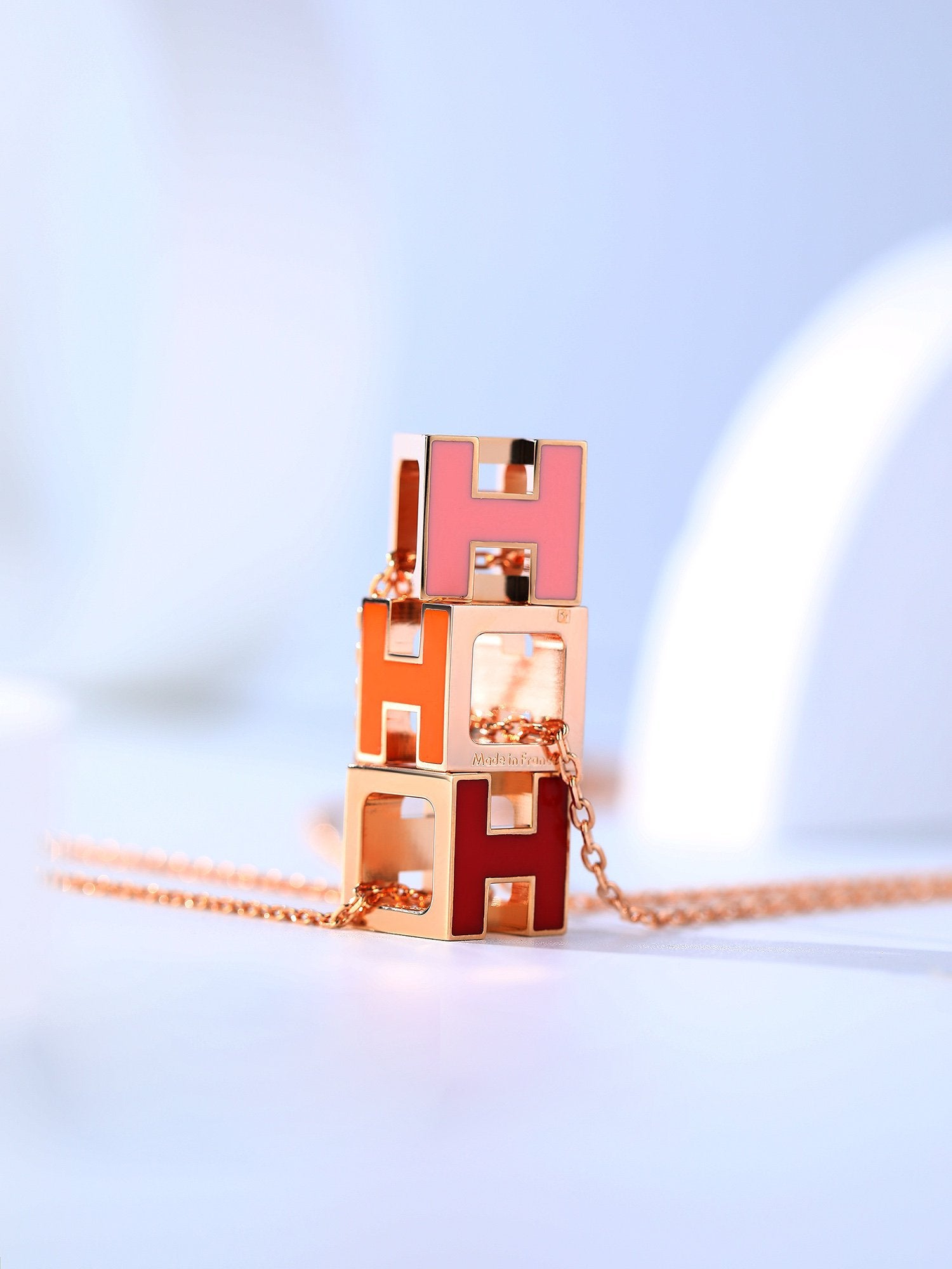 ¡®Loco¡¯H CAGE PINK GOLD NECKLACE