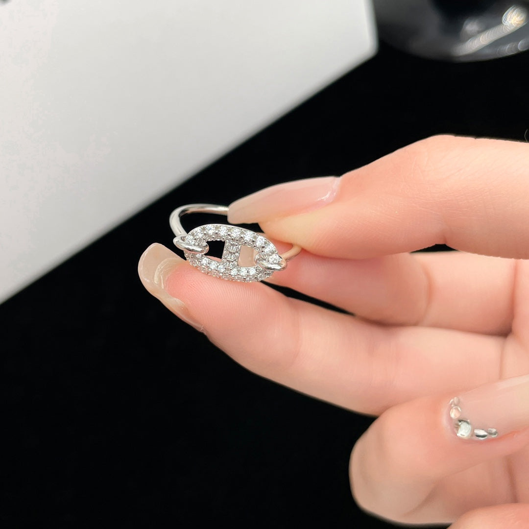 ¡®Loco¡¯RONDE SMALL SILVER DIAMOND RING