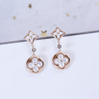 ¡®Loco¡¯STAR AND SUN PINK GOLD MOP DROP EARRINGS