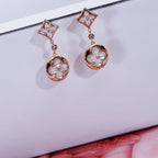 ¡®Loco¡¯STAR AND SUN PINK GOLD MOP DROP EARRINGS