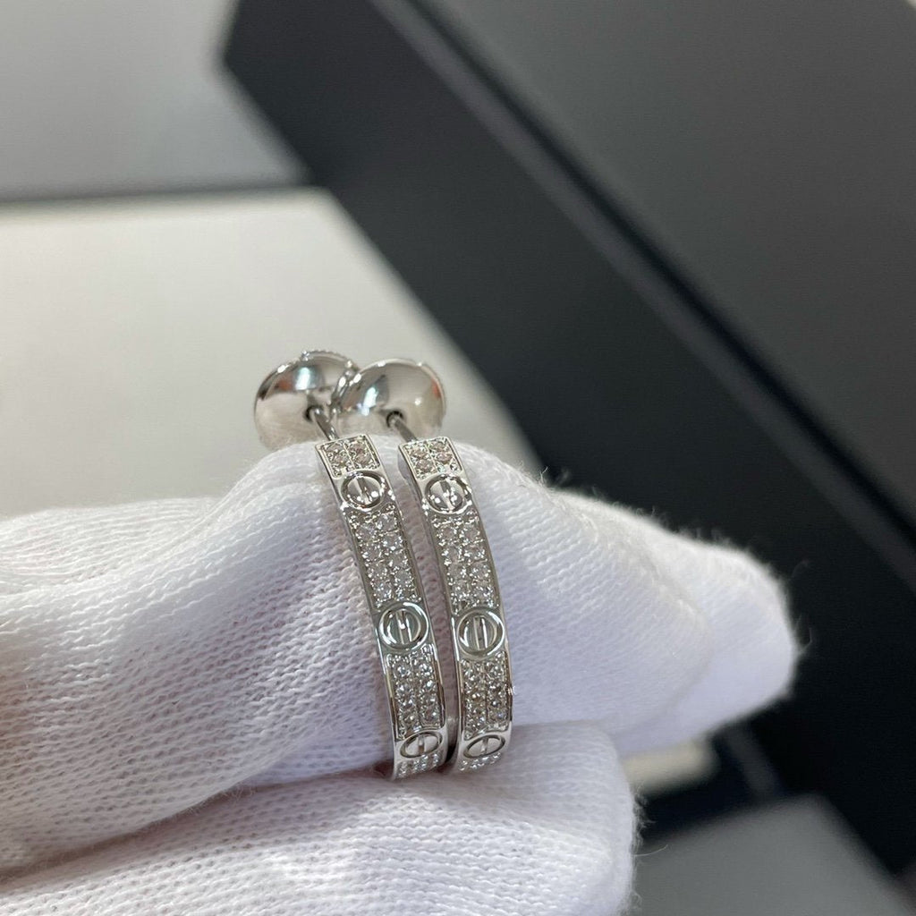 ¡®Loco¡¯LOVE DIAMOND SILVER HOOP EARRINGS