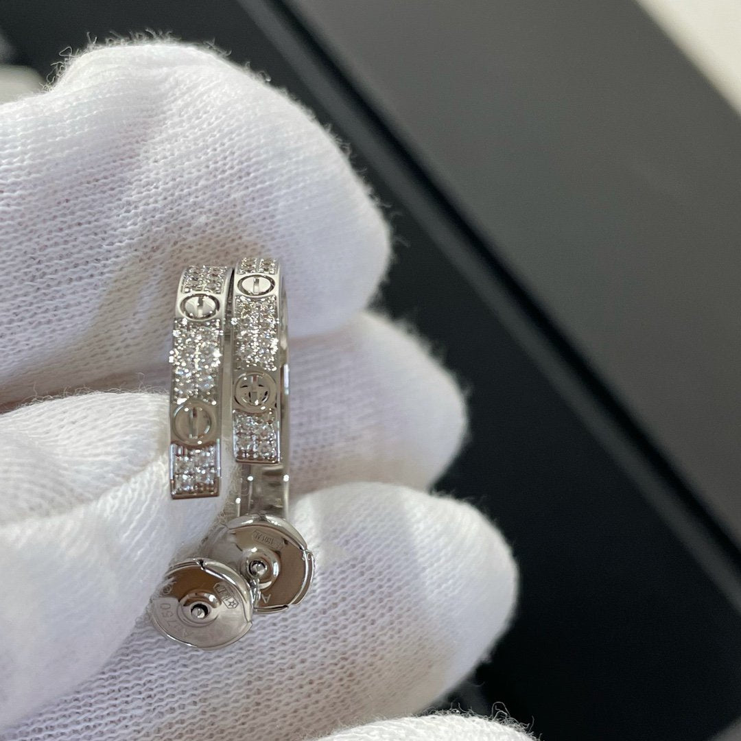 ¡®Loco¡¯LOVE DIAMOND SILVER HOOP EARRINGS