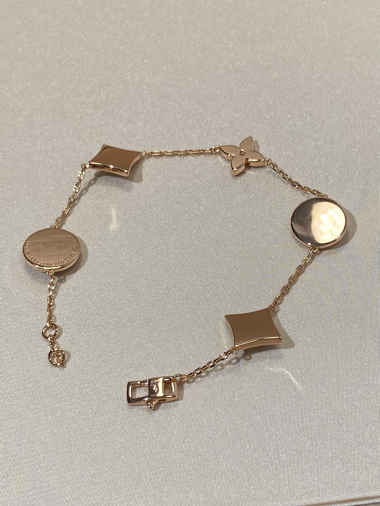 ¡®Loco¡¯STAR AND SUN 5 MOTIF MOP PINK GOLD BRACELET