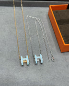 ¡®Loco¡¯POP H SKY BLUE NECKLACE