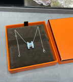 ¡®Loco¡¯POP H SKY BLUE NECKLACE