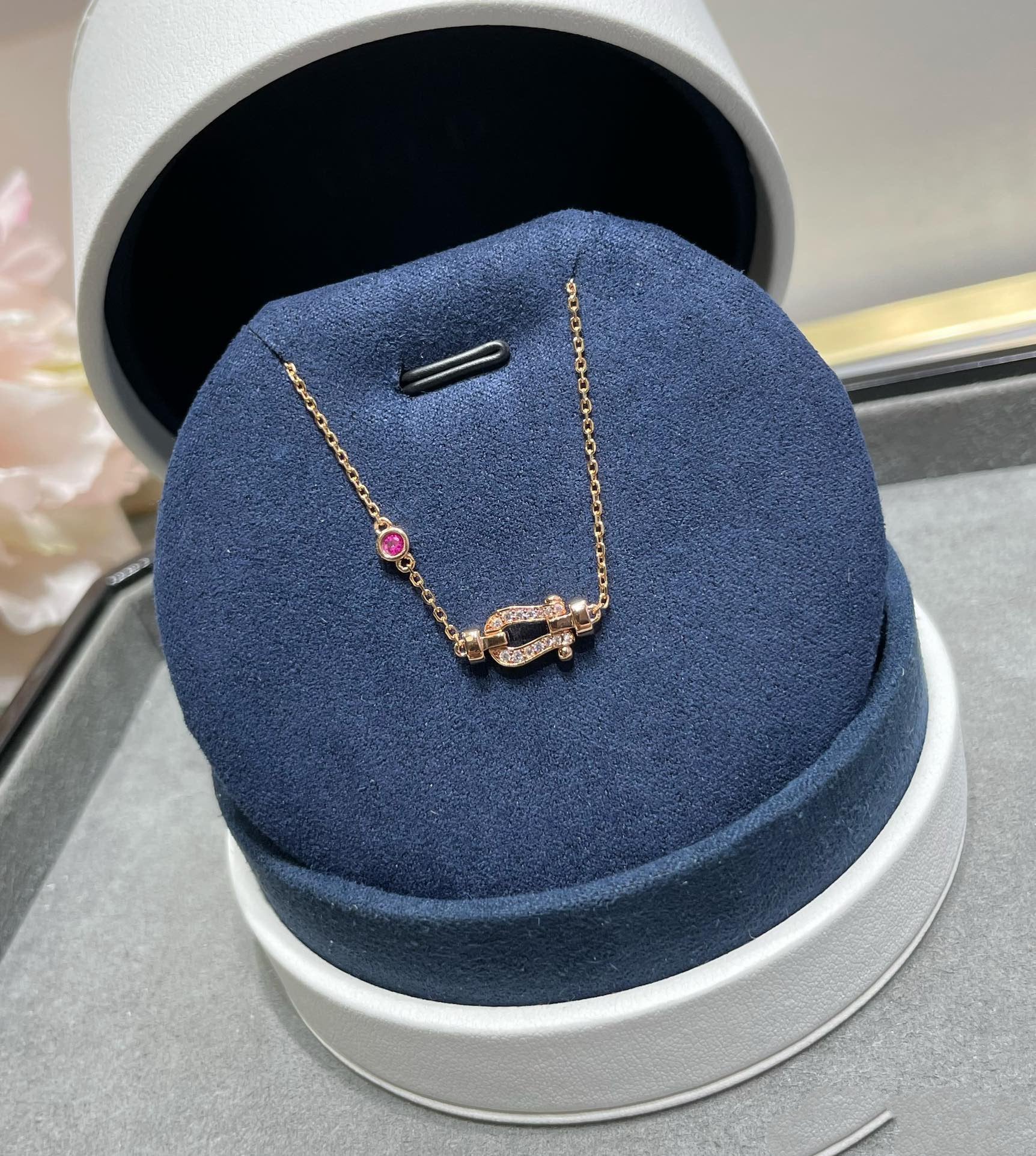 ¡®Loco¡¯FORCE 10 DIAMOND CHAIN LINK PINK GOLD BRACELET