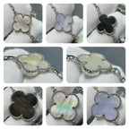 ¡®Loco¡¯CLOVER 16 MOTIF CHALCEDONY MOP SILVER NECKLACE