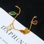 ¡®Loco¡¯LUCKY SPRING 5 MOTIF GOLD BRACELET