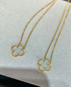 ¡®Loco¡¯CLOVER ROCK CRYSTAL ROSE GOLD NECKLACE
