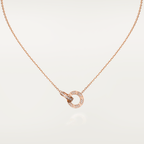 ¡®Loco¡¯LOVE 7.6MM NECKLACE ROSE GOLD AND SILVER  FULL DIAMOND