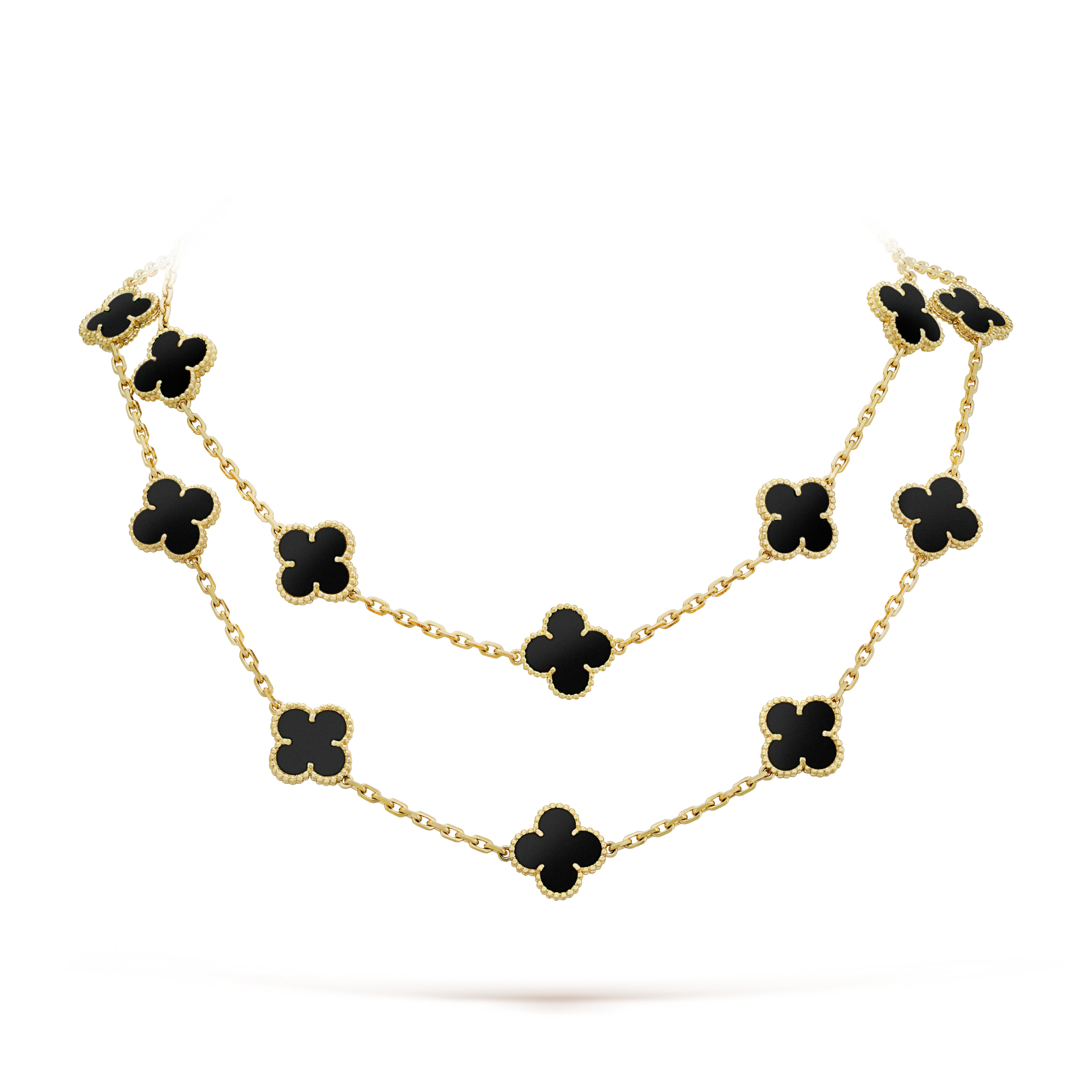 ¡®Loco¡¯CLOVER 20 MOTIFS ONYX NECKLACE