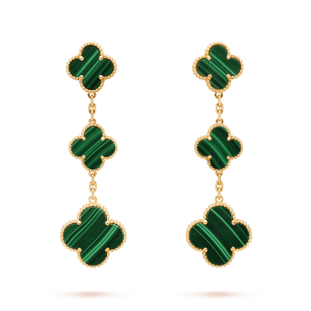 ¡®Loco¡¯CLOVER MALACHITE 3 MOTIFS GOLD