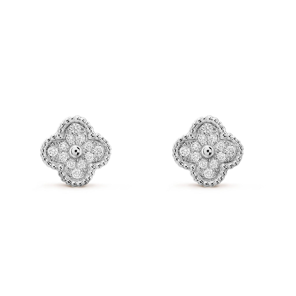 ¡®Loco¡¯CLOVER MINI DIAMOND STUD EARRINGS